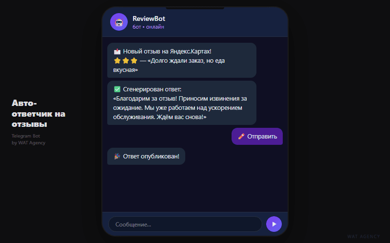 Авто-ответчик на отзывы