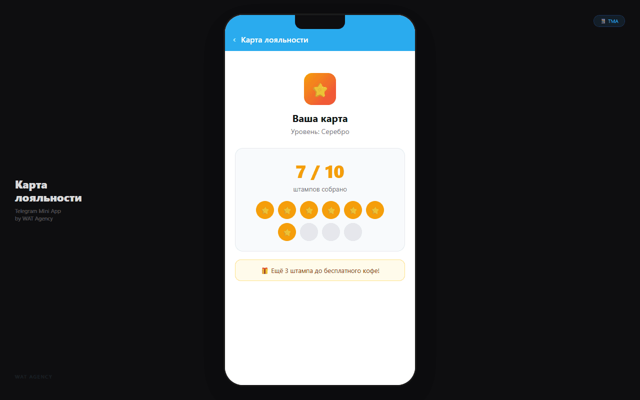 Электронная карта лояльности — Telegram Mini App