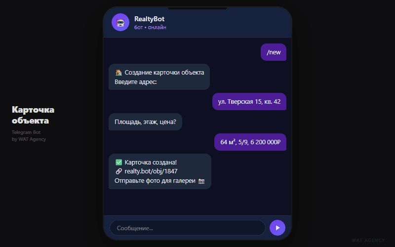 Карточка объекта недвижимости